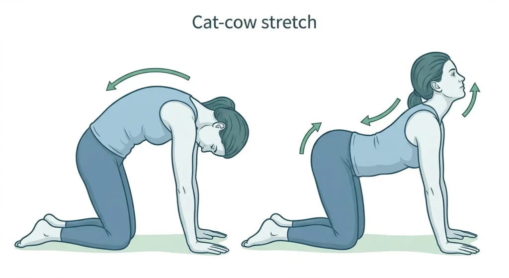 Cat cow stretch to improve spinal flexibility